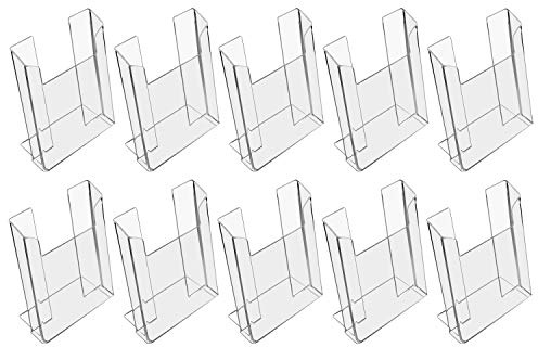 HMF 46961 Acryl Prospekthalter | 10 Stück | DIN A5 Hochformat | Glasklar