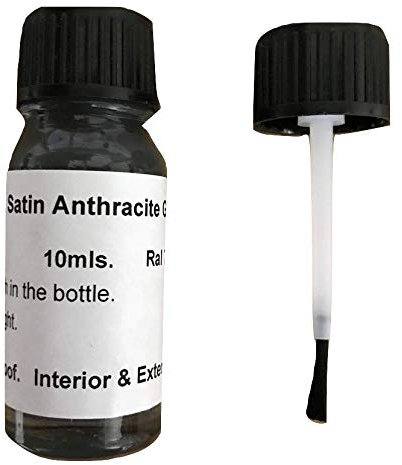 1 x 10ml Satin Anthracite Grey Heat Resistant Touch Up Paint. Repair Scratches on Bath, Shower, Tile, Cooker, Furniture, White Appliances, Bath, Tiles, Freezer, Washing Machine.