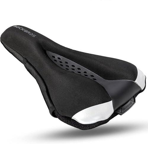 ROCKBROS Gel Bike Seat Cover Waterproof Bicycle Saddle Cushion with Rain Cover Comfortable Bicycle Seat Cushion for Men and Women Padded Bike Cushion Saddle Cover for Outdoor Indoor Cycling