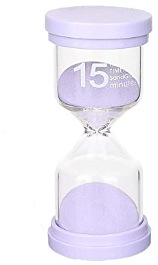 Sandglass Timer 15 Minutes Purple Hourglass sandy clock for kids children Time Management Assistant for kitchen classroom game Living Room Office Home Decoration