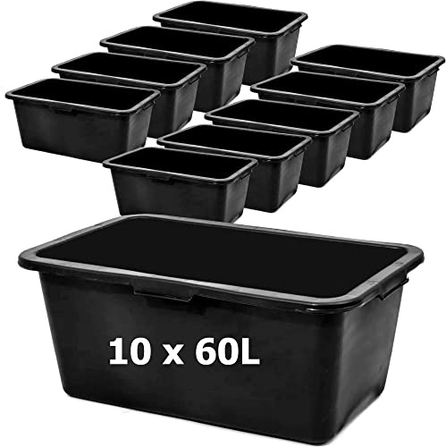 botle Mortar Box - Bandeja para mortero (10 unidades, plástico, 60 L, 72 cm, para mezclar mortero)