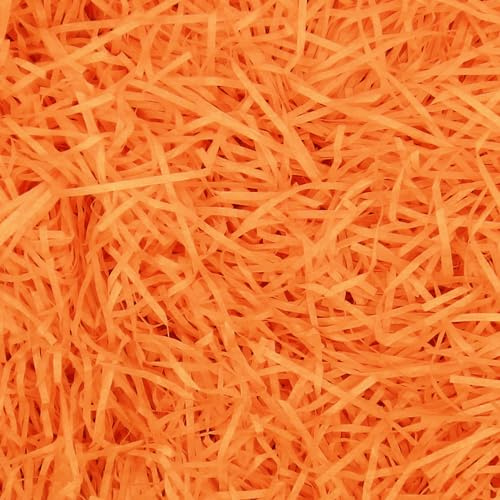 200g Raffia Remplissage Cadeau Hamper Shred Papier Déchiqueté Remplissage Cadeau pour Party Hamper Remplissage et Emballage Cadeau pour Boîte Cadeau Décorations (Orange)