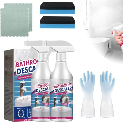 Bathroom Descaler Foam Spray, Bathroom Descaler Cleaner, Bubble Cleaner Foam Spray For Bathtub, Toilet, Bath, Shower (2, PCS)