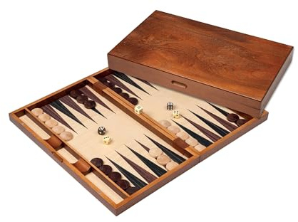 Philos GmbH & Co. KG Backgammon Symi grande, cierre magnético, incrustaciones madera