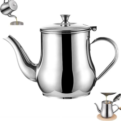 Separador de grasa de aceite de acero inoxidable, lata de almacenamiento de aceite de cocina doméstico con tapa de malla fina, taza separadora de aceite de sopa para cocinar, para almacenar grasa de