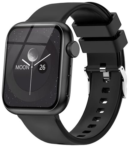 zaisia Smartwatch Uomo Donna, 1.85 Orologio Smartwatch con Chiamare/Rispondere, Molteplici modalità Sportive con Contapassi/Sonno/Cardiofrequenzimetro, IP68 Smart Watch per Andorid iOS