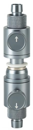 Acoplamiento rápido de doble grifo, 1 pieza adaptador de conexión de tubería de acuario de 12/16/20 mm, conector de manguera de aleación de aluminio con regulador de caudal de agua para acuarios