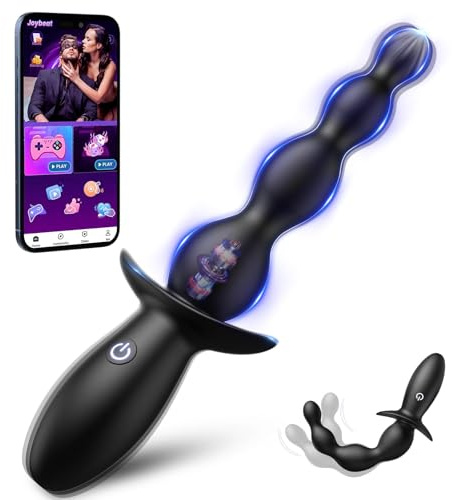 Vibrating Anal Beads Butt Plug for Beginner, 4 Graduated Beads Sex Toys
