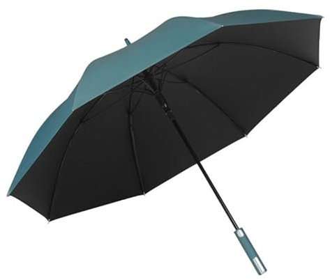 JVNALwnkv Ombrelli da Pioggia 8 Bone Golf Umbrella Nero Gomma Automatico Business Grande Uomo Manico Dritto Ombrello Esterno