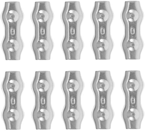 DIKACA Morsetti per Fune in Acciaio Inossidabile M6 Duplex Set da 6 Pezzi, Clip per Cavo Metallico Antiruggine Doppio Bullone, Fissaggio Sicuro per Applicazioni Industriali e Uso