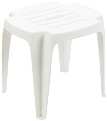 Stapelbarer Outdoor-Hocker, Made in Italy, 37x42x38 cm, weiße Farbe