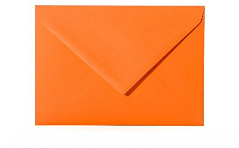 Paper24 50 hochwertige Briefumschläge C5 162 x 229 mm mit Spitzlasche, 120g, Farbe: 22 Orange
