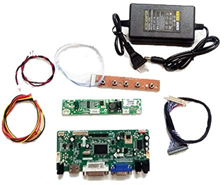 Taidacent Universal LVDS-kontrollkort 10–65 tum LCD-skärm HDMI DVI VGA till LVDS drivrutinskort gör-det-själv notebook displaykit (18,4–27 tum 1080P universal 8-kit)