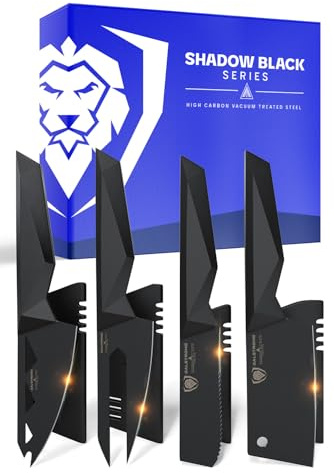 DALSTRONG Cheese Knife Set - 4-Piece - Shadow Black Series - Black Titanium Nitride Coated - High Carbon - 7CR17MOV-X Vacuum Treated Steel Cheese Knives Set - Sheath - Soft Hard Cheese - NSF Certified