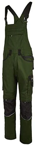 Hans Schäfer Workwear HSW Professional – Latzhose für Herren – Lange Arbeitshose mit Knietaschen – Bequem, strapazierbar und qualitativ – Oliv, 60