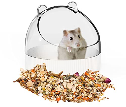 Tafit Cute Hamster Food Bowl Hedgehog Dish for Dwarf Hamsters, Syrian Hamsters, Gerbils, Mice, Rats, Small Animals, White
