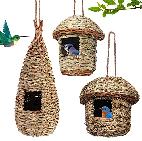 Nizirioo 3 Pcs Pájaros Casas Colgantes, Nidos De Pájaro Exterior, Casita Pajaros Exterior