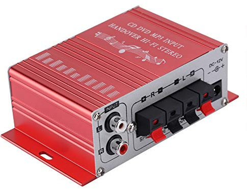 Yosoo Health Gear Mini Amplificatore per Auto Digitale HiFi, Autoradio Stereo, Audio CD Musicale Dvd MP3 FM Player (Rosso)