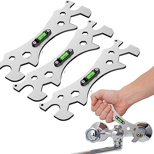 Duschschlüssel Werkzeug-Multifunktional Steckbarer Montage Werkzeug Schlüsse, spezielle selbstnivellierende gebogene Winkelschlüssel, Badezimmer-Reparaturschlüssel für 8mm-30mm Sechskantschrauben (2)