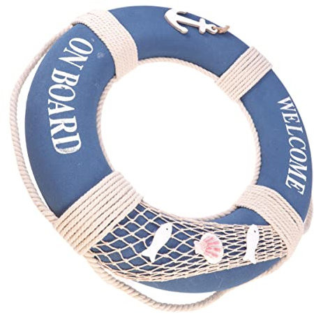 DECHOUS 1stk Rettungsring Im Mediterranen Mediterranes Nautische Rettungsring-Dekoration Segelboot-Ornament Wanddekoration Mit Nautischem Willkommen Dekorative Wand