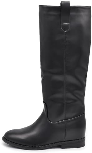 IF Fashion Botas de mujer con cuña interior perforadas para primavera y verano con flecos LY75-1, 682 Black, 41 EU