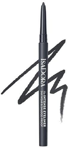 IsaDora Kajal, impermeabile, colore nero, intenso, 24H, forte tenuta senza sbavature, penna per penna, ideale per Smokey Eyes, penna Kajal, colore nero, impermeabile, particolarmente facile da