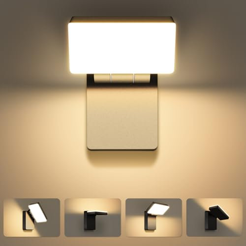 Kingwen 40W Applique Murale 3000K,Lampe murale pivotante pliante Exterieur avec LED Panneau Rotatif，Eclairage IP65 pour Terrasse Entrée Jardin