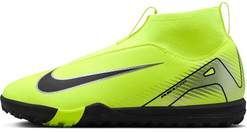 Nike Unisex Kid's Jr. Mercurial Superfly 10 Academy Tf High-top-fußballschuh (Jüngere/Ältere Kinder) Soccer Shoe, Volt Black, 3 UK