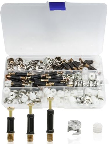 ZYKORT 40 Set Connettore Eccentrico Mobili, Ø15mm Connettore Eccentrico Raccordi a Camme per Mobili, Armadi, Credenze con Inserti a Escentrico, Dadi in Plastica, Connettore a Camma