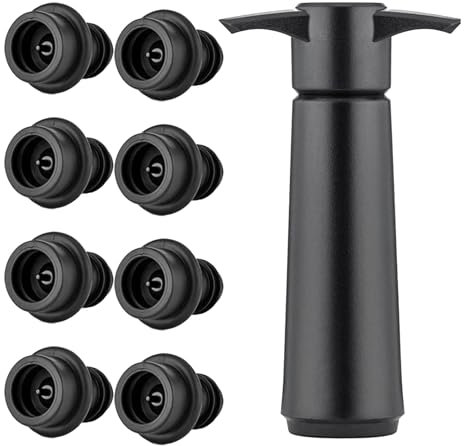 1 pompe à vide avec 8 bouchons à vide réutilisables pour garder le vin, la bière, le champagne frais