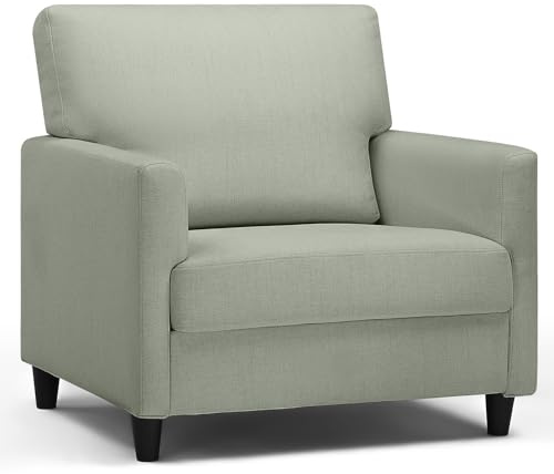 COMHOMA Poltrona Relax per TV, Poltrona Lounge per Soggiorno, Divano Singolo per Camera da Letto, Angolo Lettura, Seduta Laterale con Morbido Memory Foam, Rivestimento in Lino, Verde