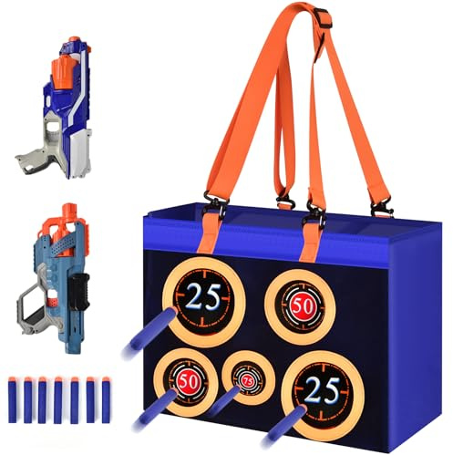 SAIKA Target Toys Storage Bag for Nerf Guns for X Shot for Dart Zone for Shooting Practice, Gun Bullets Accessories Organizer for Party, Birthday, Portable & Foldable for Outdoor Indoor(Case Only)