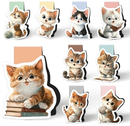 Magnetic Bookmark Cat, Gifts for Cat Lovers, Christmas Gifts, Small Items for Advent Calendar, Cat Gifts for Women, Small Gifts for Children, Friends, Teachers, Book Lovers
