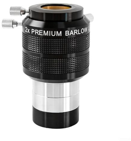 Barlow-lins, astronomiteleskop 2 tum 2 x okular förstoringsglas dubbel apokromatisk för astrofotografering