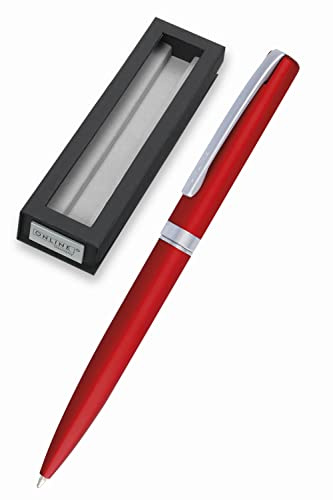 Online stylo à bille Eleganza │ stylo-bille en métal │ stylo à bille rétractable en coffret cadeau │ recharge remplaçable │ encre noire │ étui exclusif, cadeau parfait, couleur rouge