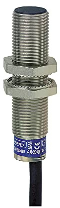 Schneider Electric XS612B1PAL2 Métal Détecteur Inductif XS6, Cylindrique M12, 4 mm Portée Nominale, 1 F, 2 m Câble, PNP, 53 mm Longueur