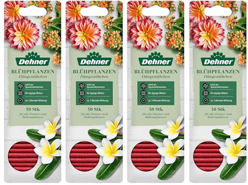 Dehner Düngestäbchen für Blühpflanzen, Spezialdünger, hochwertiger Dünger, NPK-Dünger, mit Langzeitwirkung, 4 x 30 Stück (120 Stück), mehr farbig