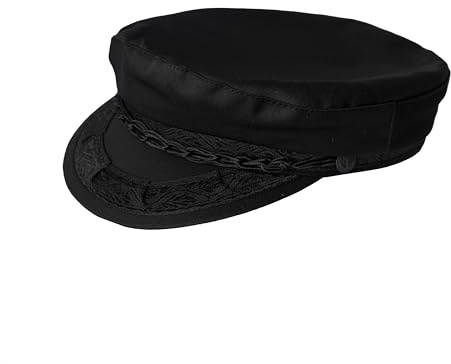 Aegean Authentic Greek Fisherman's Cap - Cotton - Black - Size 7 (22 Inches - 56 cm)