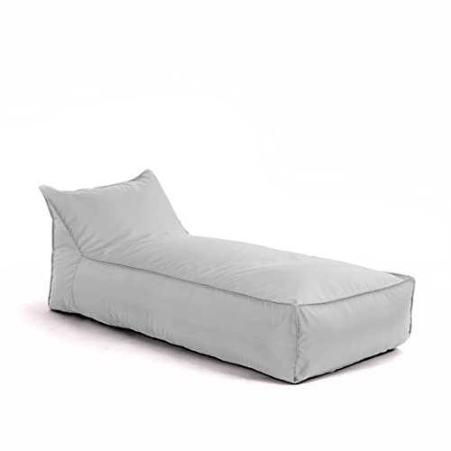 Avalon - Pouf Chaise Longue da Esterno Badd Jive Sfoderabile, Pouf Letto Impermeabile, Grande e Perfetto da Giardino, Ottimo per Arredo Piscina, Design Moderno, Made in Italy(70x160cm-Grigio)