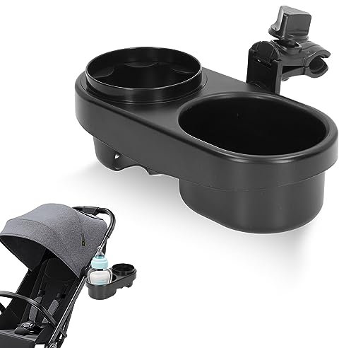 Universal Kinderwagen Getränkehalter, Verstellbarer Kinderwagen Doppelflaschen Organizer für Fahrrad, Rollstuhl, Rollator, Trolley, Motorrad