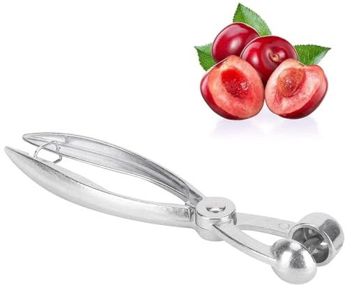 2PCS Cherry Pitter Tool, Cherry Pitter Tool Pit Remover Aluminum Alloy Cherry Seed Remover with Lock Design Cherry Corer Pitter Tool Olive Stoner Pitting Tool Alloy Olive Core Remover Tool