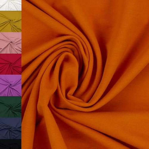MAGAM-Stoffe Elias Sweatstoff uni innen angeraut und weich Meterware ab 50cm (05. Orange)