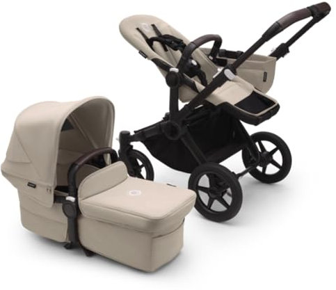 Bugaboo Donkey 5 Mono, Convertible En Carrito Doble De Lado a Lado, Diseño Mejorado, Silla Reversible, Dirección a Una Mano y Cesta Lateral, Desert Taupe
