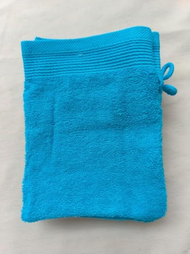 Premium Cotton Wash Mitts Flannel Face Bath White Black Slate Grey Turquoise (Turquoise, Pack of 18)