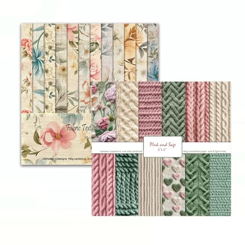 Blocchi di carta per scrapbook 6x6, 48 fogli 24 disegni decorativi carta artigianale carta su un lato, MIATTCLD motivo floreale, diario scrapbooking sfondo fai da te forniture per la creazione di