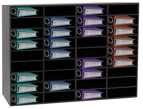 czyuRachel litteraturförvaring, 36 fack skrivbords-filhållare kontor brevlåda vit dokumentfack för skoluppgifter, böcker, tidskrifter, 100 x 30 x 61 cm (vit)