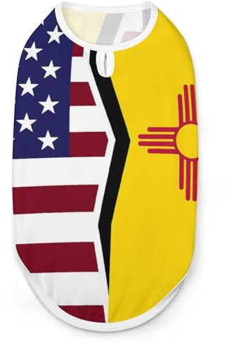 Vielseitige Hundewesten für Hunde und Katzen mit USA-Flagge und New Mexico-Flagge, Größe L