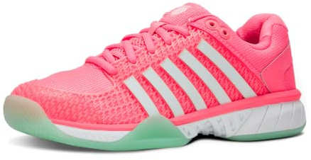 K-Swiss Women's Express Light Pickleball Shoe, Neon Pastel Pink/Neon Mint/White, 10