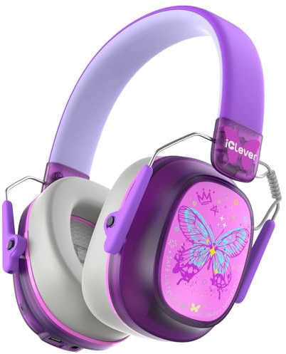 iClever Noise Cancelling Headphones for Kids Adults, Bluetooth Ear Protection with 60H Play Time, Safe Volume 80dBA, Noise Reduction Headphones for Autism Fireworks/Monster Truck, FOCUS