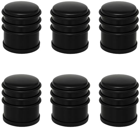 Lot de 6 stop-portes/Bloc porte - Solide & Pratique - Métal Noir